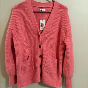 Nine West Coral Button-Up Cardigan